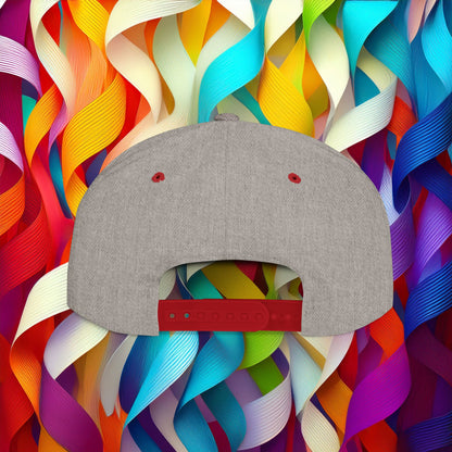 Rainbow Heart Flat Bill Snapback