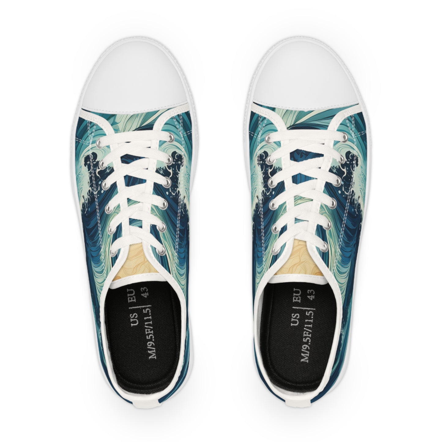 The Ocean Waves Men's Low Top Sneakers