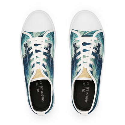 The Ocean Waves Men's Low Top Sneakers