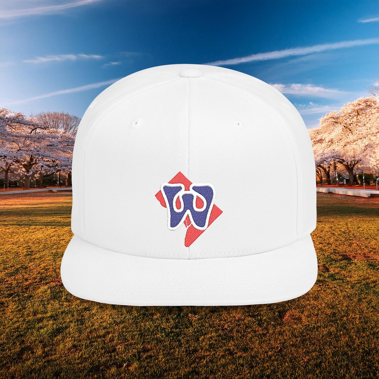 Washington Funky W Flat Bill Snapback - Blue