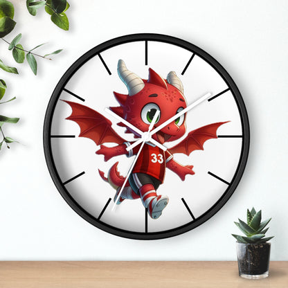 Mini Red Dragon Fan Wall Clock