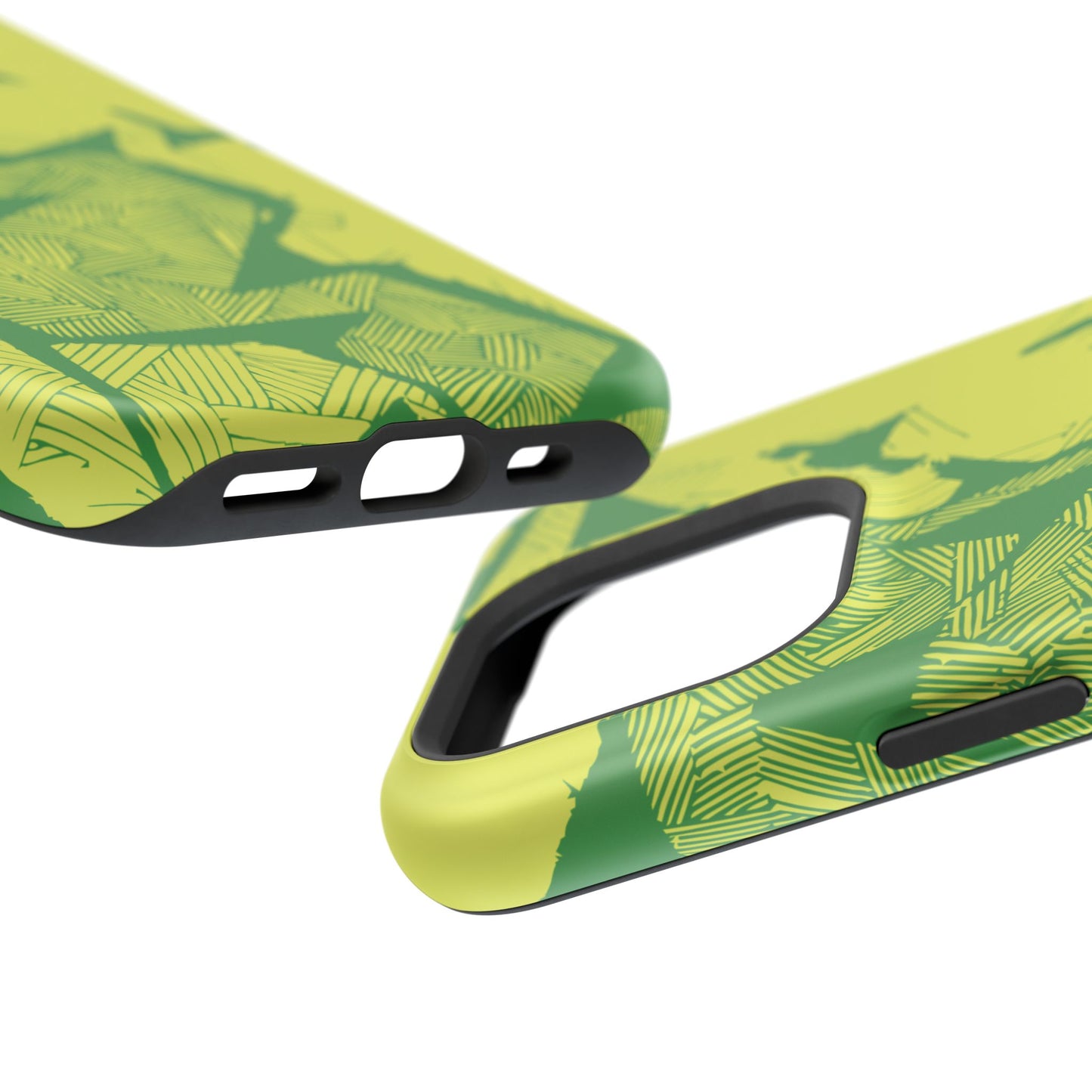 Electric Green and Gold Impact-Resistant Phone Case