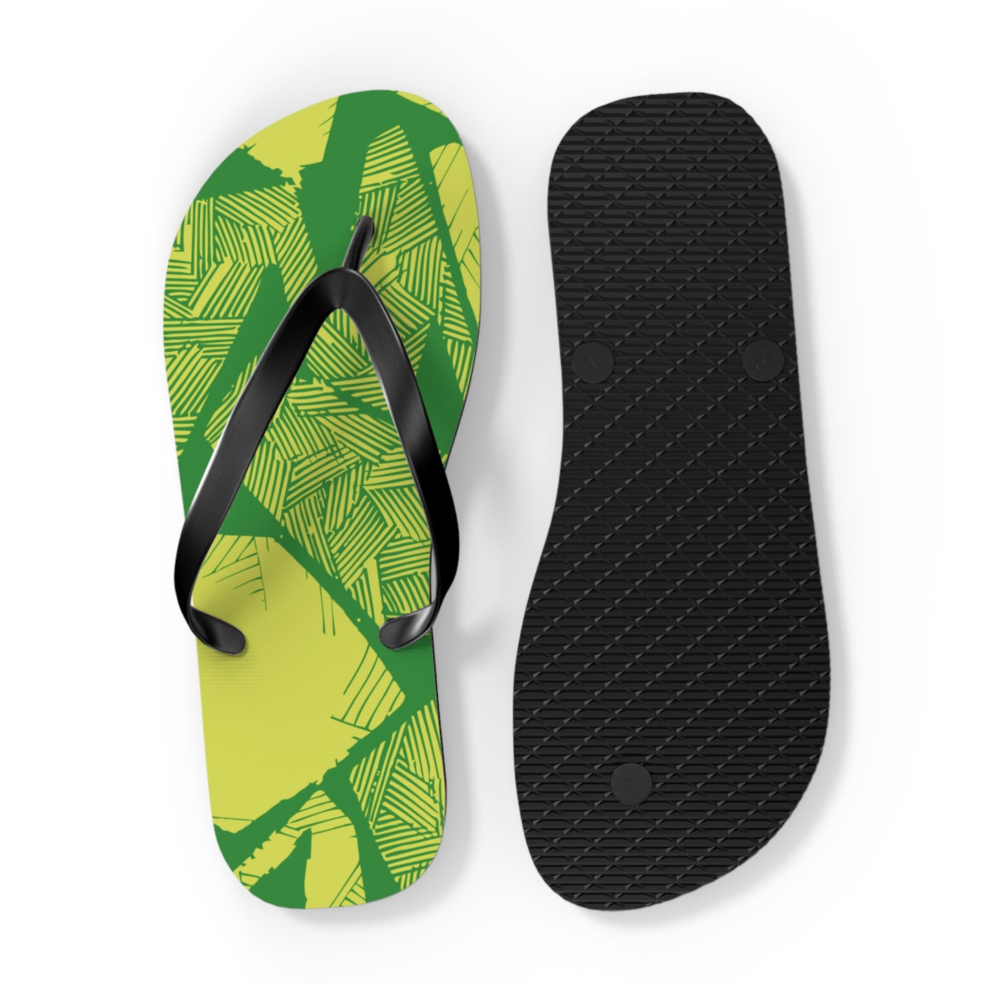 Electric Green and Gold Newcastle Flip Flops