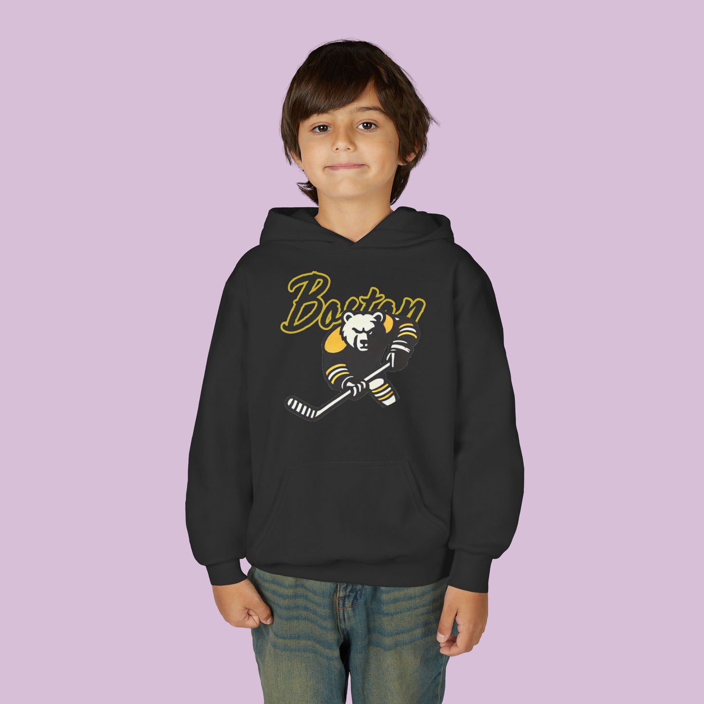 Boston Hockey Bear Youth Hoodie