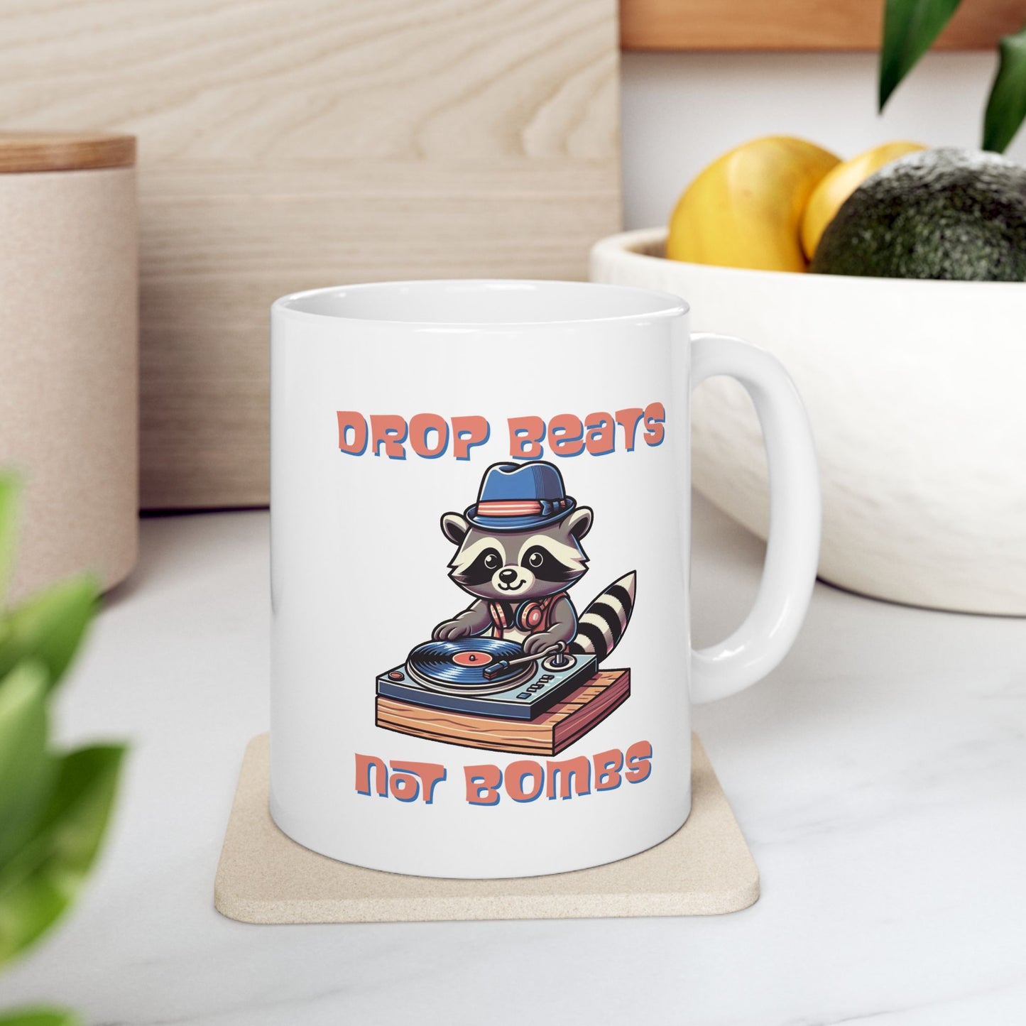 "Beats Not Bombs" Peace Ceramic Mug (11oz/15oz)