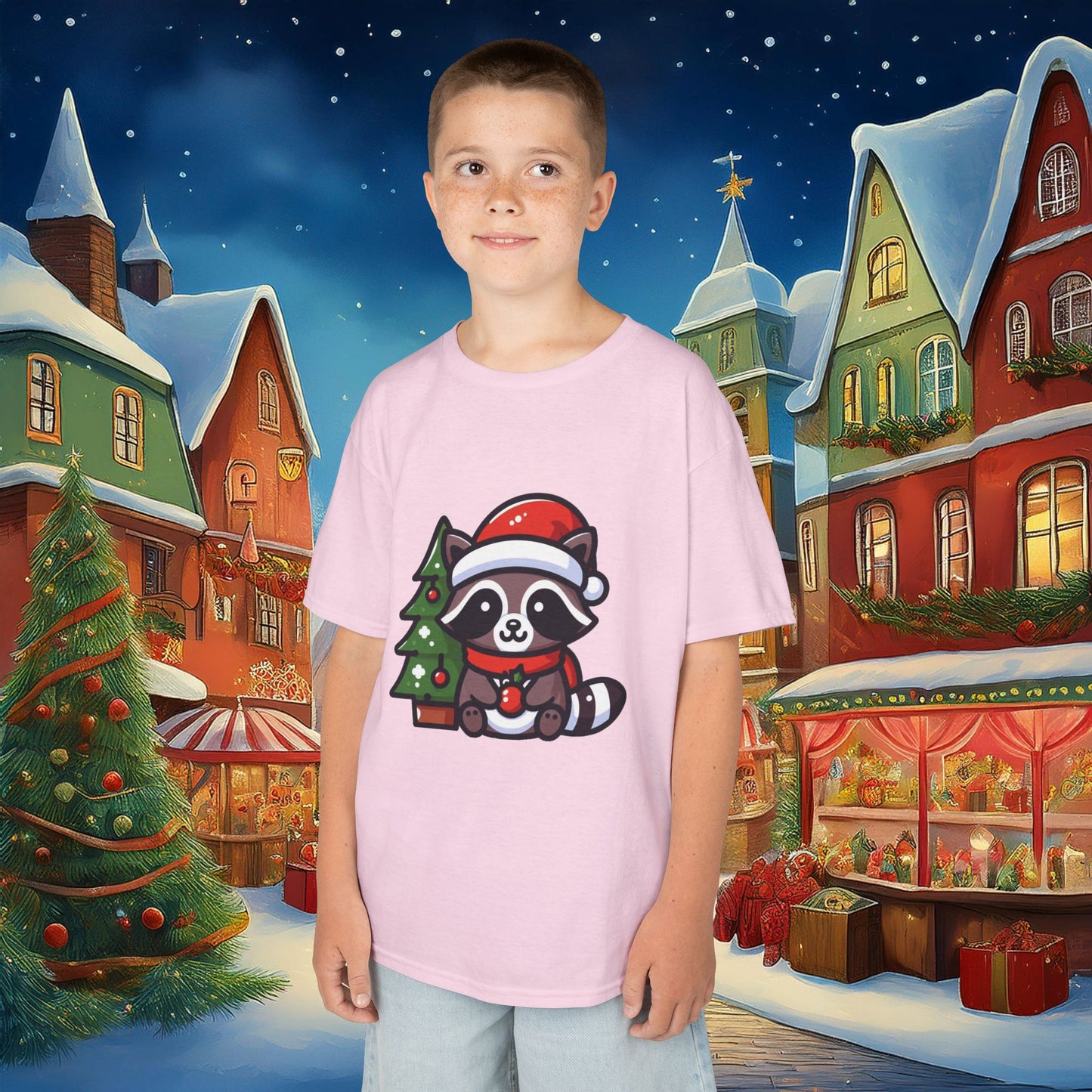 Christmas Raccoon Kids Tee