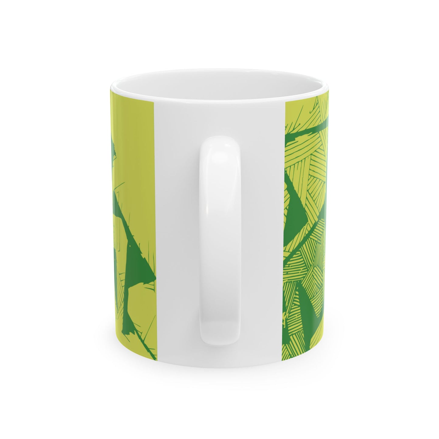 Electric Green and Gold Retro Newcastle Ceramic Mug, (11oz, 15oz)