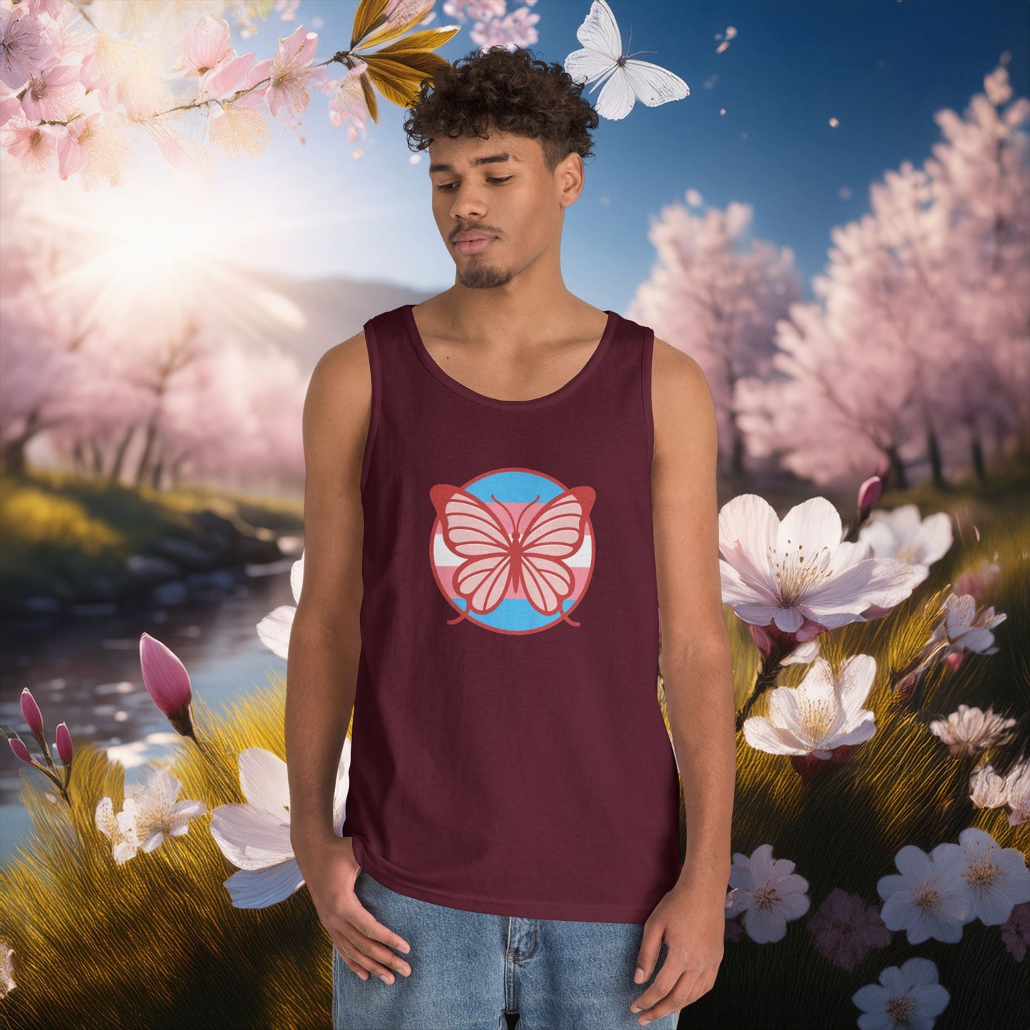 The T Elders Butterfly Unisex Heavy Cotton Tank Top
