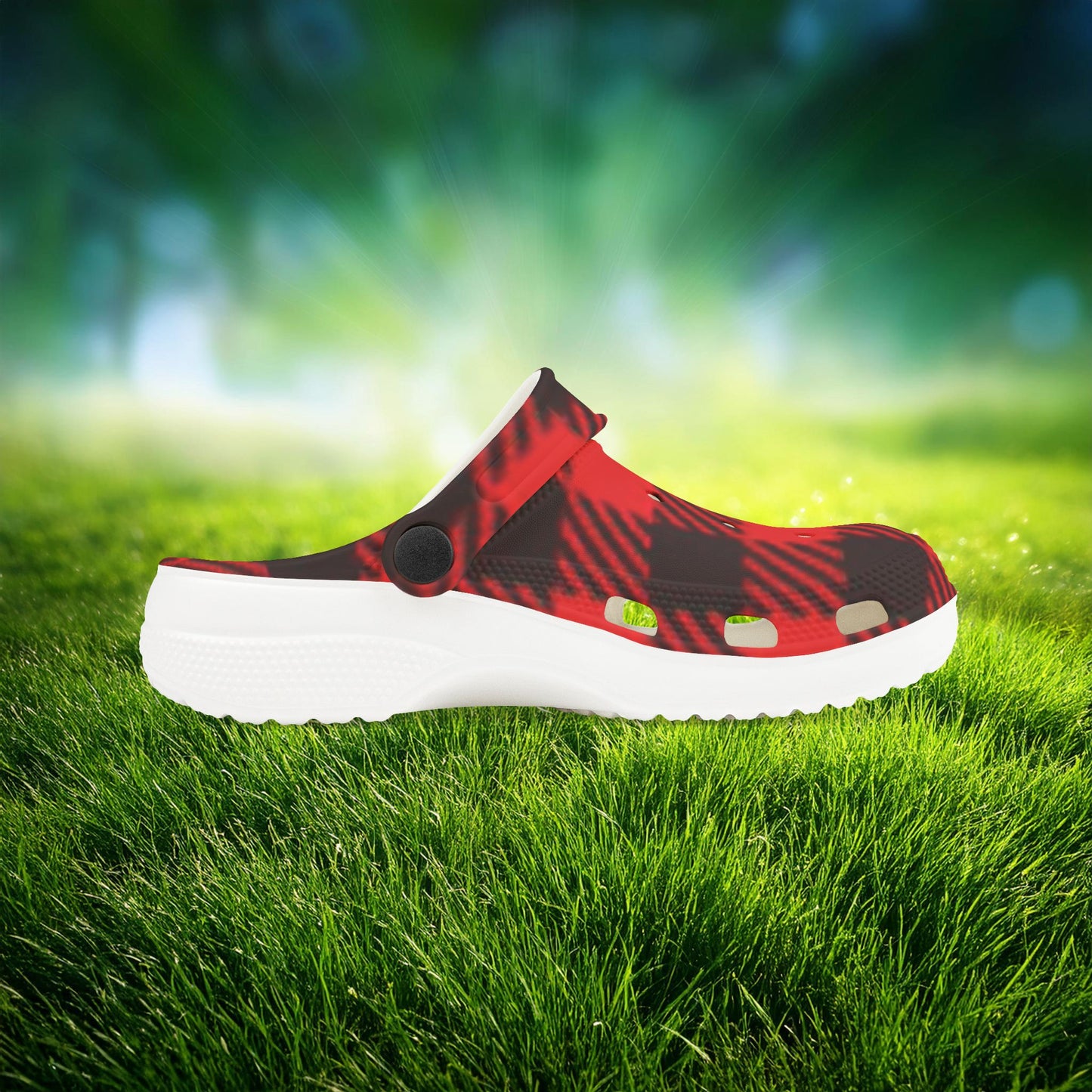 Red Buffalo Plaid Kid's Foam Clogs