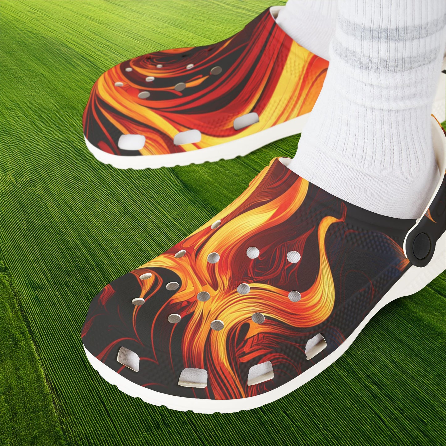 Flames Foam Clogs