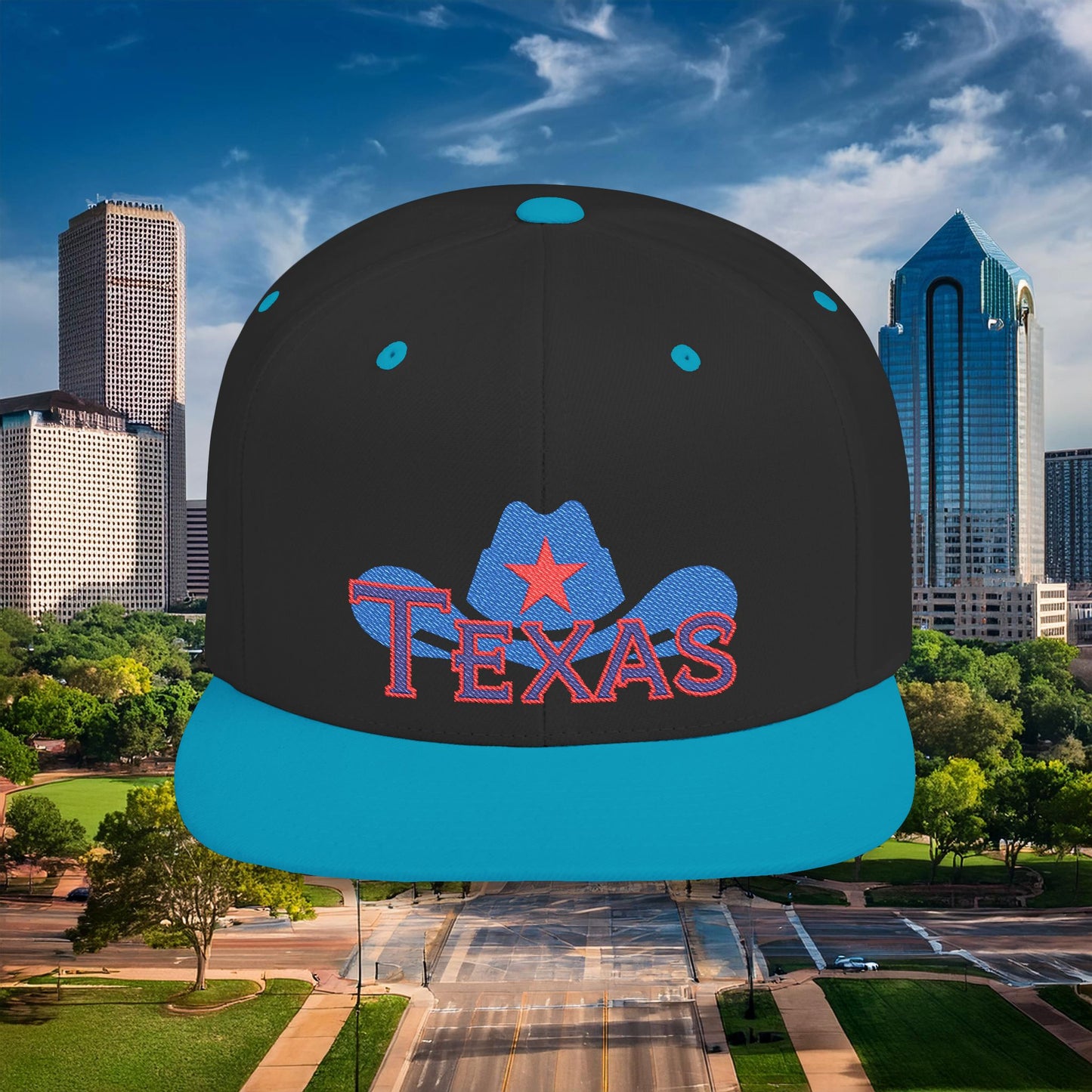Texas Cowboy Hat Flat Bill Snapback