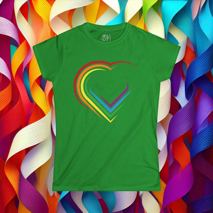 Rainbow Heart Women's Softstyle Tee