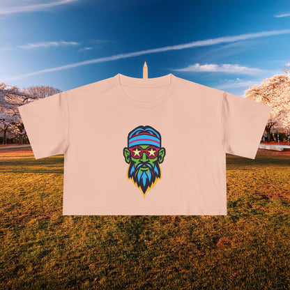 Psychedelic Wizard's Player Women's Crop Tee