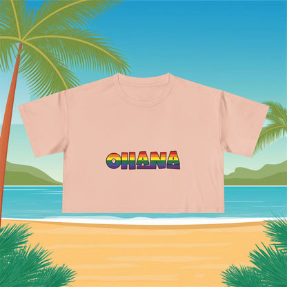 Rainbow Ohana Women's Crop Tee