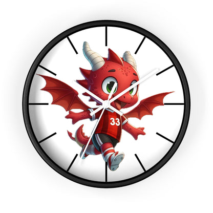 Mini Red Dragon Fan Wall Clock