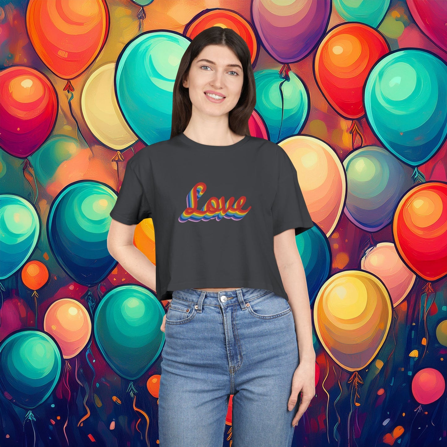 Rainbow Love Women's Crop Tee