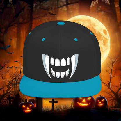 Vampire Teeth Flat Bill Snapback