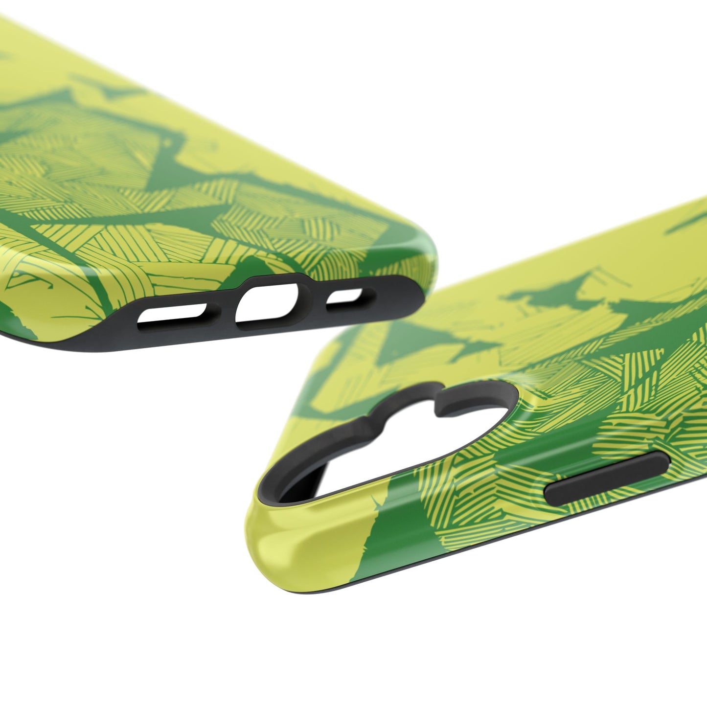 Electric Green and Gold Impact-Resistant Phone Case