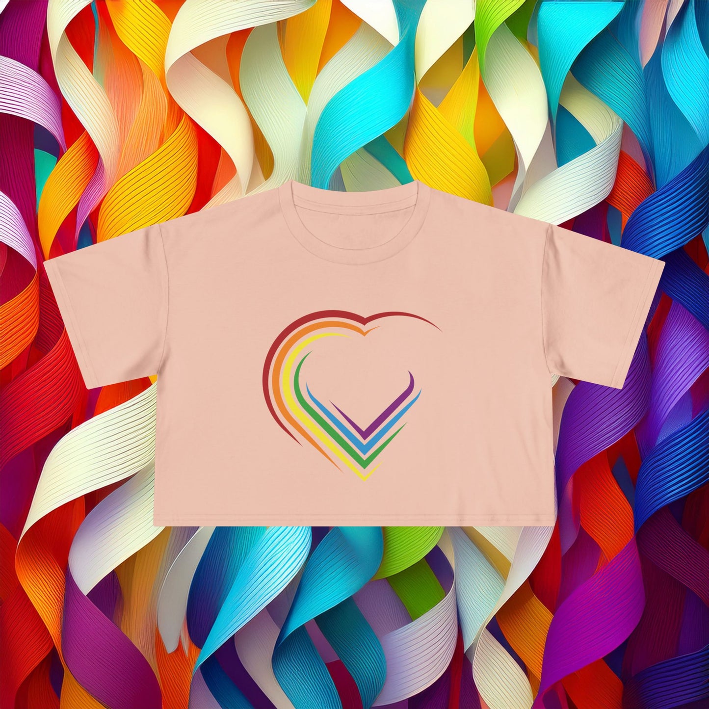 Rainbow Heart Women's Crop Tee