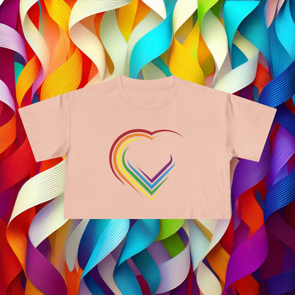 Rainbow Heart Women's Crop Tee