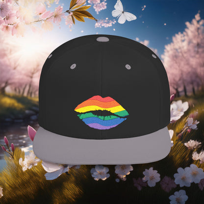 Rainbow Kiss Flat Bill Snapback
