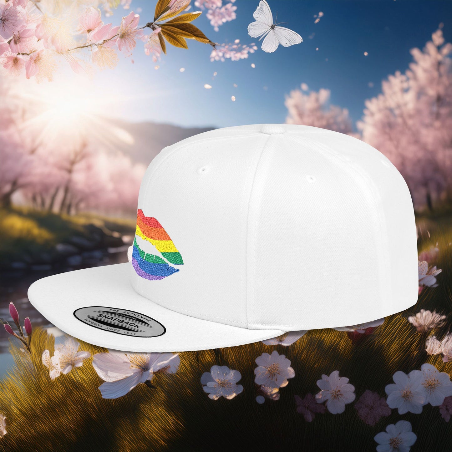Rainbow Kiss Flat Bill Snapback