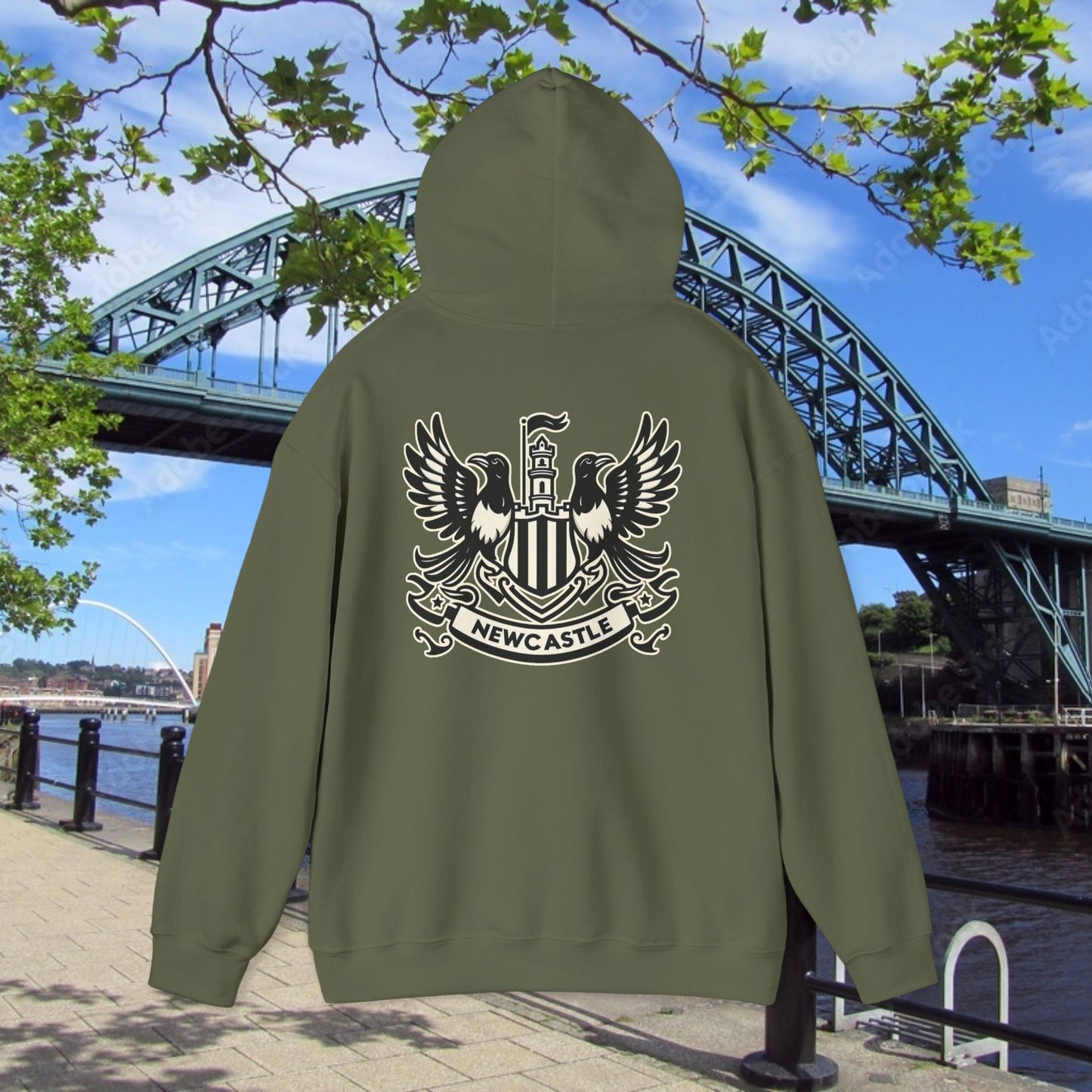 Newcastle United B&W Crest Hoodie