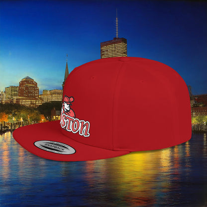 Boston Baseball Player Flat Bill Snapback