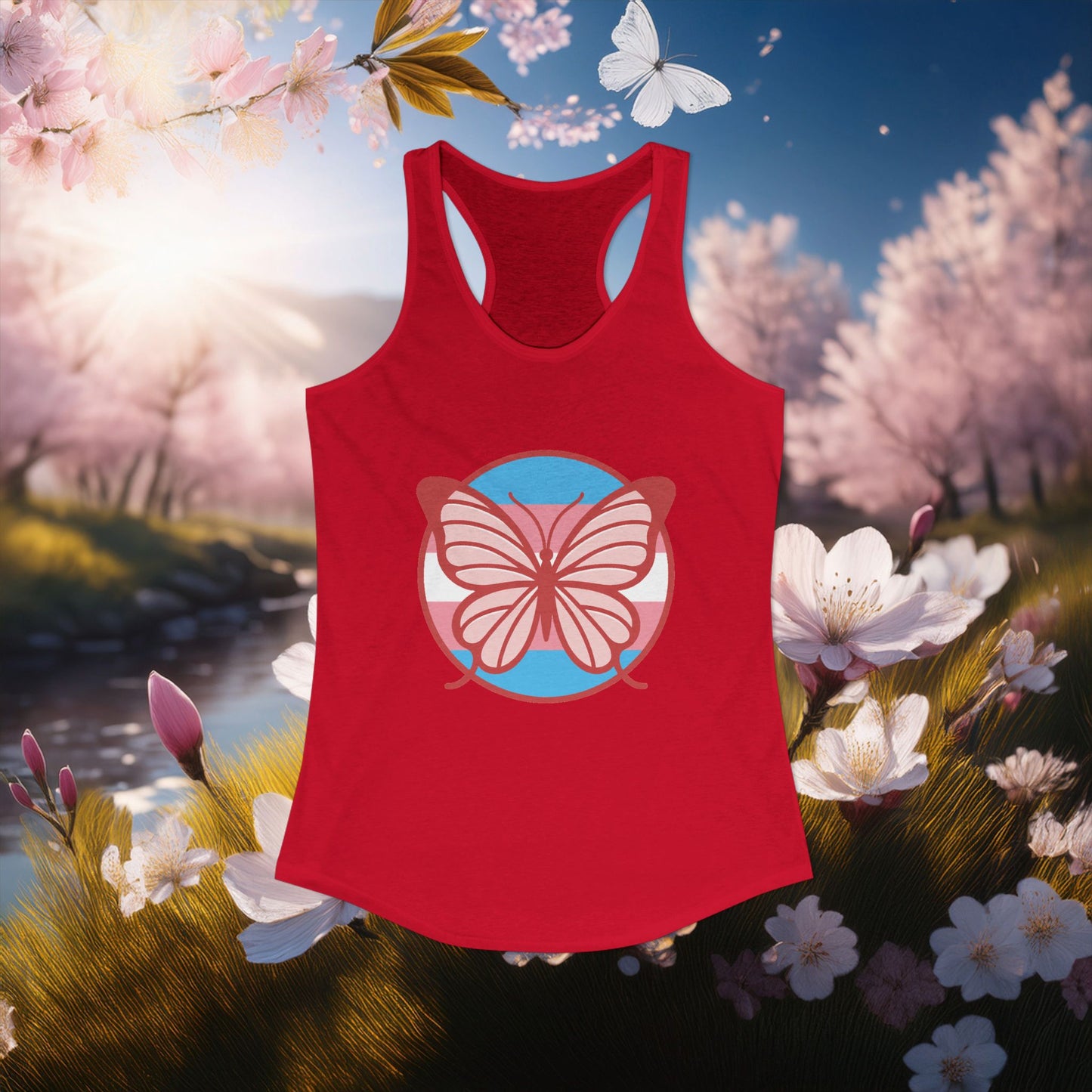 The T Elders Butterfly Graphic Racerback Tank Top