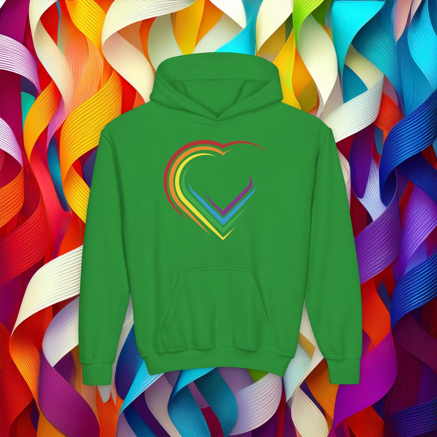 Rainbow Heart Youth Hoodie
