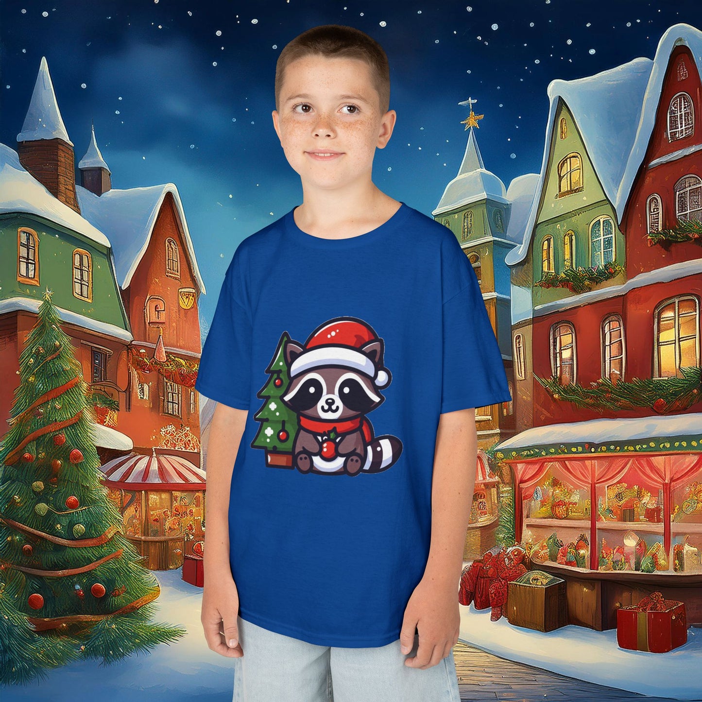Christmas Raccoon Kids Tee