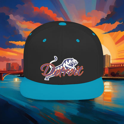 Detroit White Tiger Flat Bill Snapback