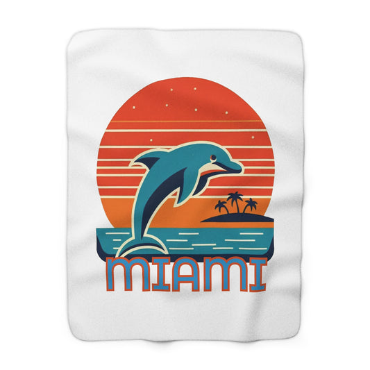 Miami Football Design Sherpa Fleece Blanket