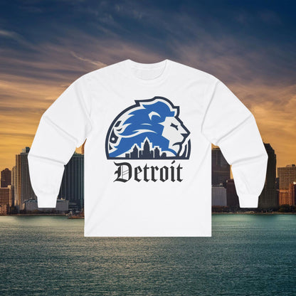 Detroit Football Skyline Long Sleeve Tee