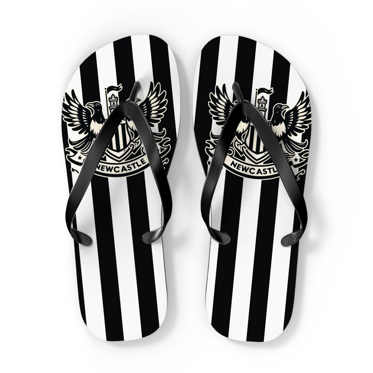 Newcastle United B&W Crest Flip Flops