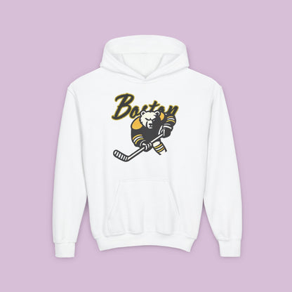 Boston Hockey Bear Youth Hoodie