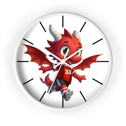 Mini Red Dragon Fan Wall Clock