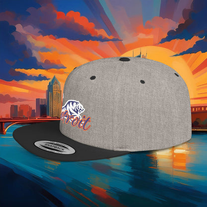 Detroit White Tiger Flat Bill Snapback