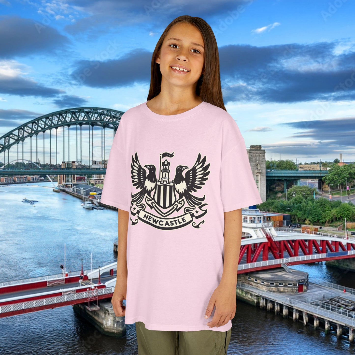 Newcastle United B&W Crest Kids Tee