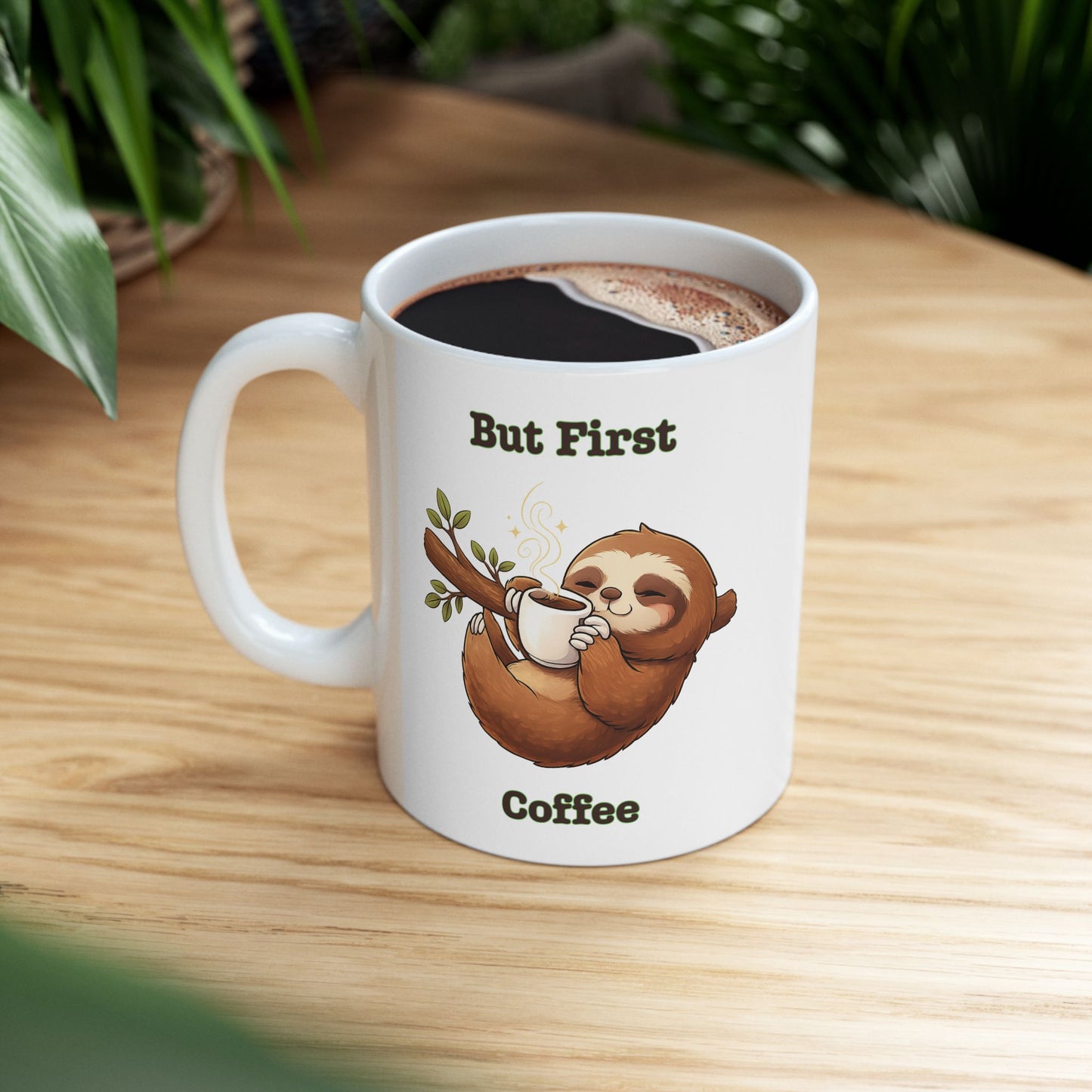Sloth Coffee Ceramic Mug, (11oz, 15oz)