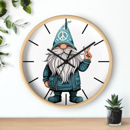 Peace Gnome Wall Clock