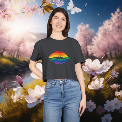 Rainbow Kiss Women's Crop Tee