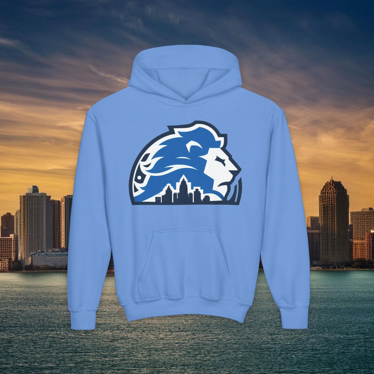Detroit Football Skyline Youth Hoodie