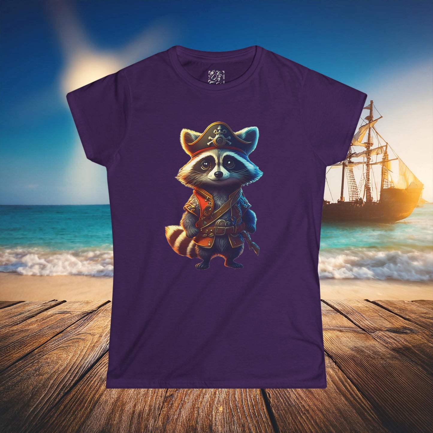 Raccoon Pirate Women's Softstyle Tee