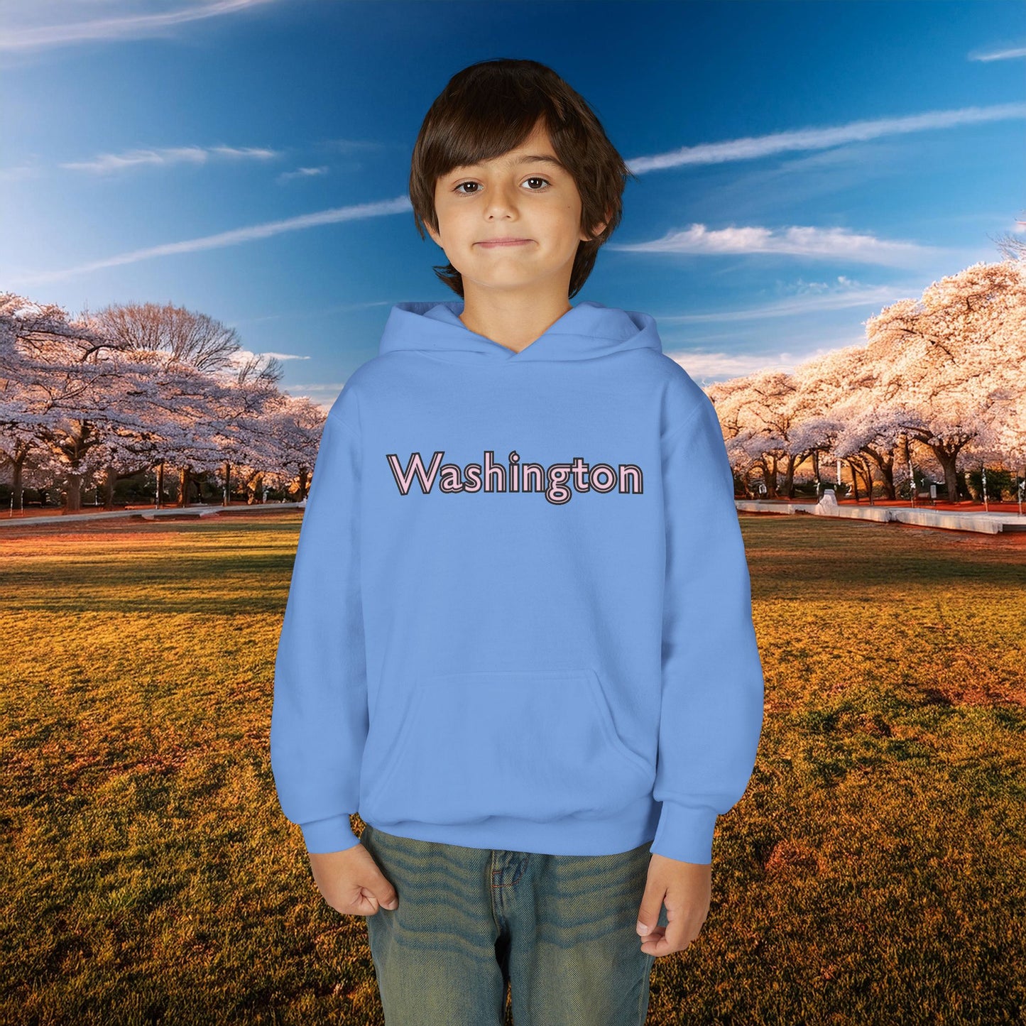 Washington Cherry Blossom Design Youth Hoodie