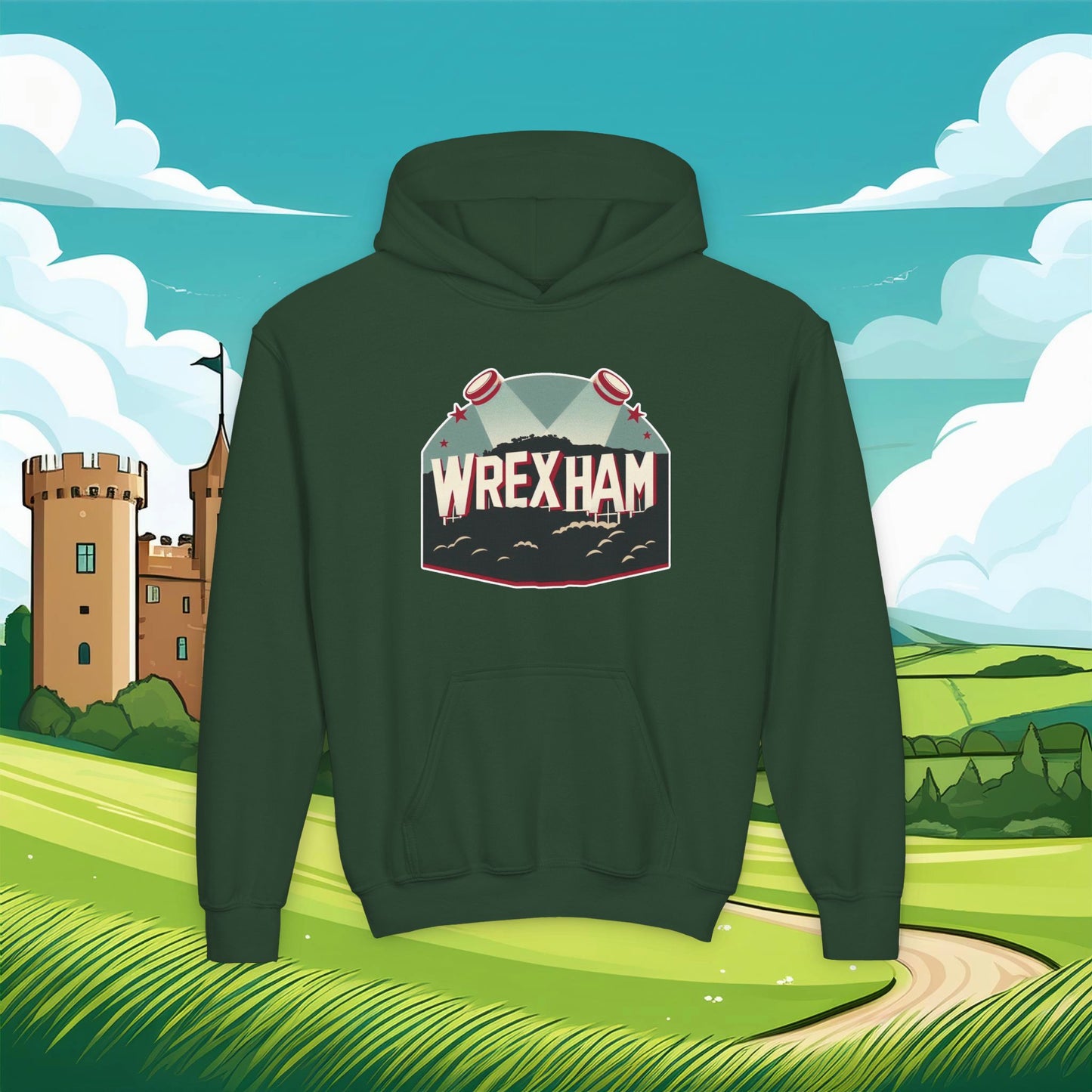 Wrexham Hollywood Sign Youth Hoodie