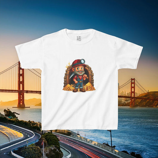 San Francisco Football Cartoon Miner Kids Tee