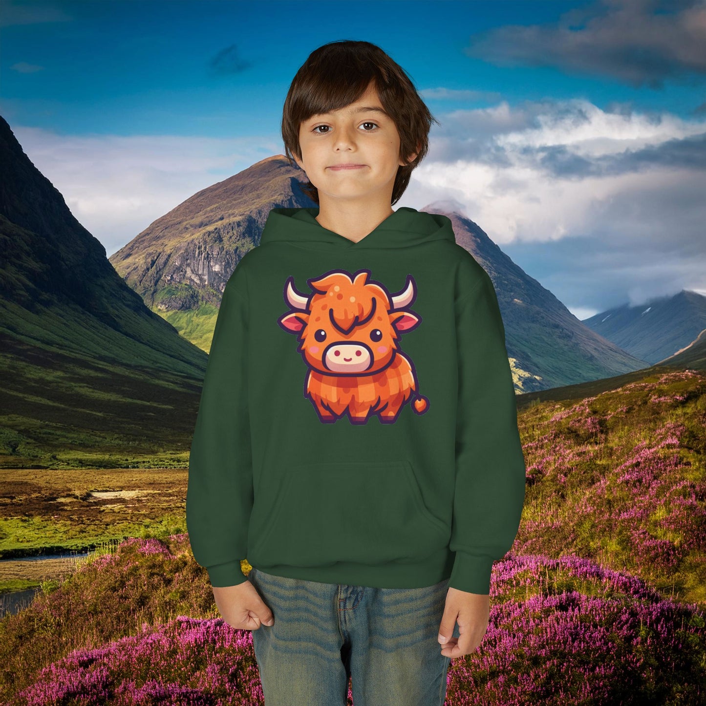 Highland Coo Youth Hoodie