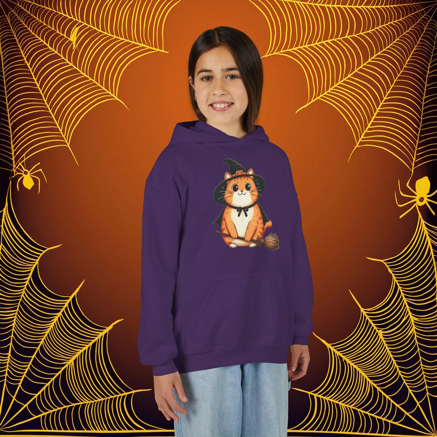 Trick or Treat Cat Youth Hoodie