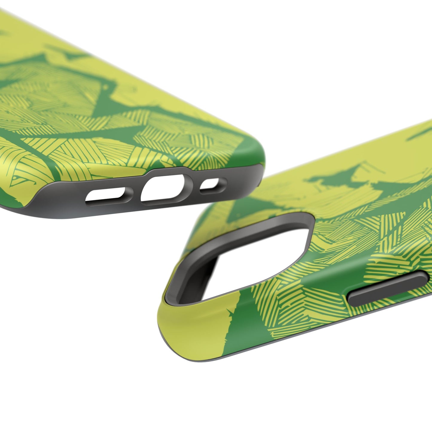 Electric Green and Gold Impact-Resistant Phone Case